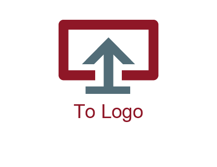 arrow merged with monitor screen symbol