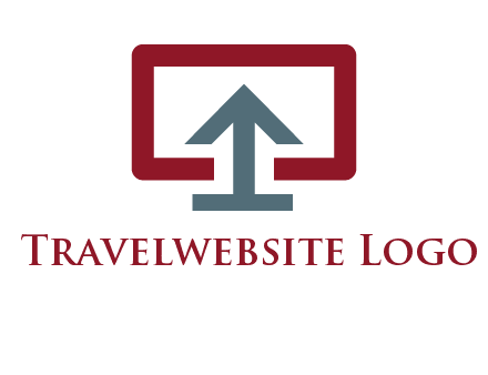 arrow merged with monitor screen symbol