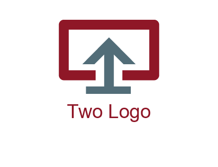 arrow merged with monitor screen symbol