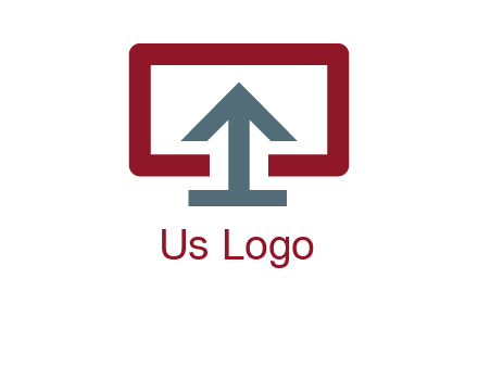 arrow merged with monitor screen symbol