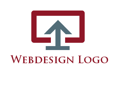 arrow merged with monitor screen symbol