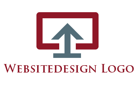 arrow merged with monitor screen symbol