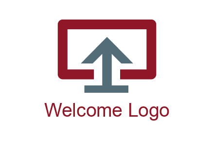arrow merged with monitor screen symbol