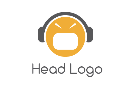 abstract face wearing headphone symbol