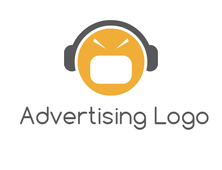 abstract face wearing headphone symbol