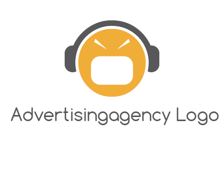 abstract face wearing headphone symbol