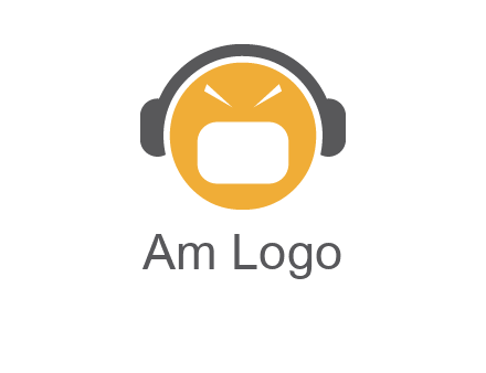 abstract face wearing headphone symbol