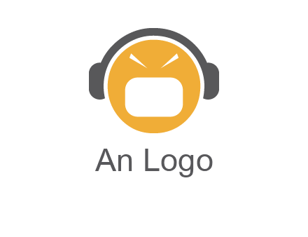 abstract face wearing headphone symbol