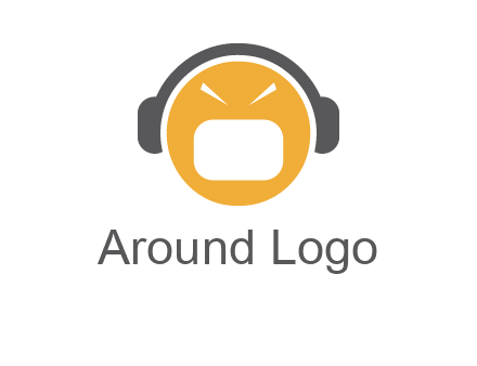 abstract face wearing headphone symbol