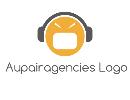 abstract face wearing headphone symbol