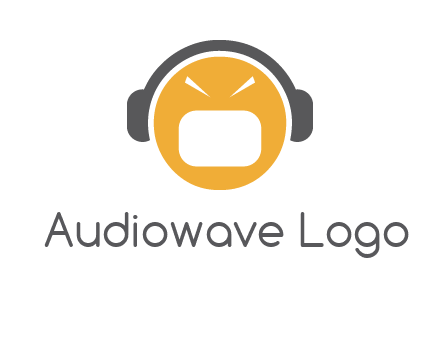 abstract face wearing headphone symbol