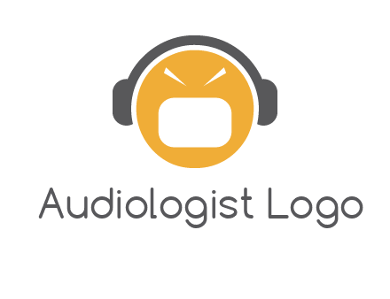 abstract face wearing headphone symbol