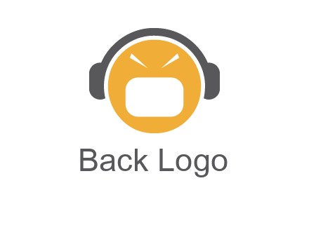 abstract face wearing headphone symbol