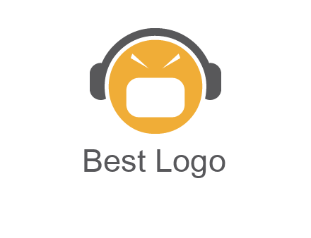 abstract face wearing headphone symbol