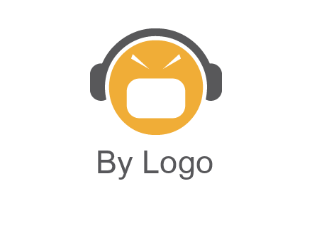 abstract face wearing headphone symbol