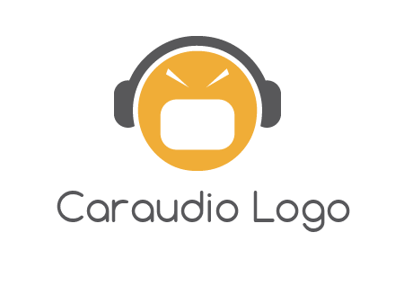 abstract face wearing headphone symbol