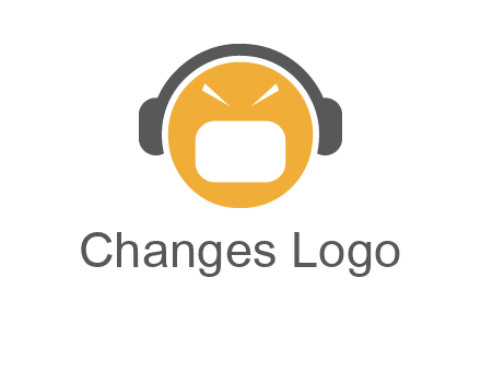 abstract face wearing headphone symbol