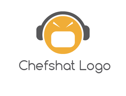 abstract face wearing headphone symbol