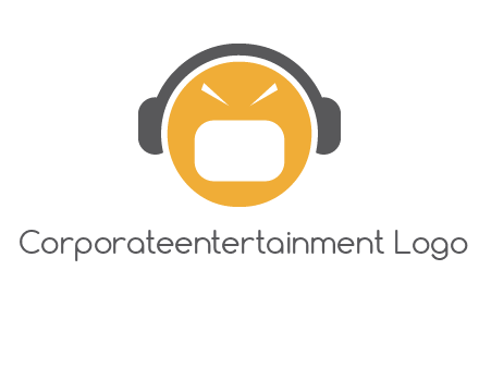 abstract face wearing headphone symbol