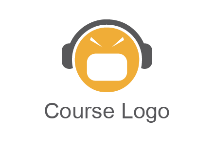 abstract face wearing headphone symbol