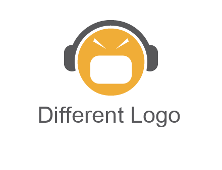abstract face wearing headphone symbol
