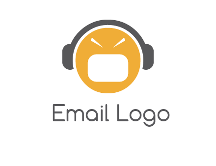 abstract face wearing headphone symbol