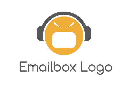 abstract face wearing headphone symbol