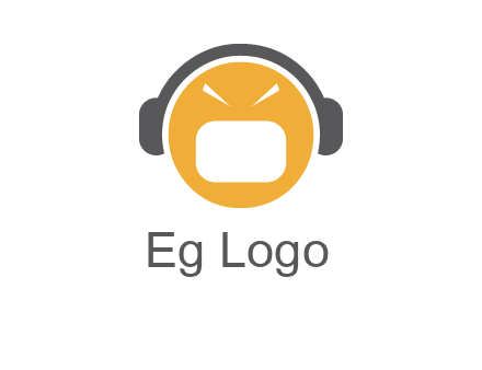 abstract face wearing headphone symbol