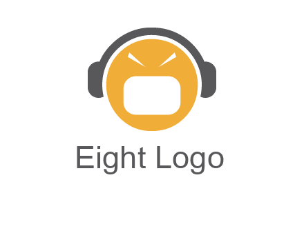 abstract face wearing headphone symbol