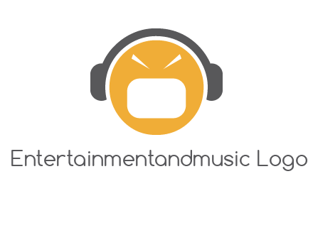 abstract face wearing headphone symbol