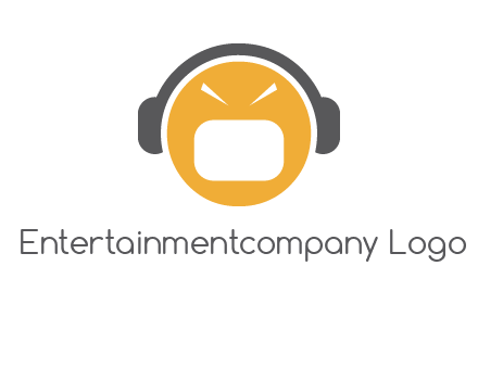abstract face wearing headphone symbol