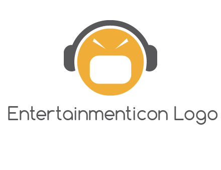 abstract face wearing headphone symbol