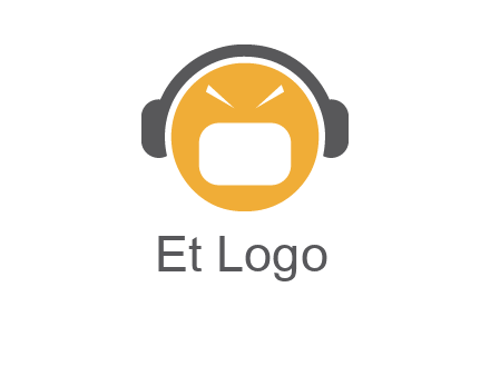 abstract face wearing headphone symbol