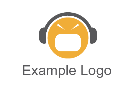 abstract face wearing headphone symbol