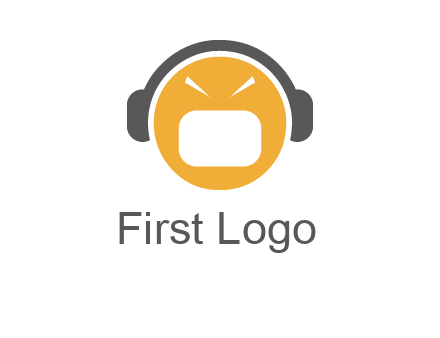 abstract face wearing headphone symbol