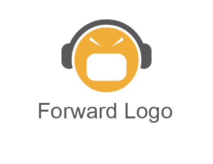 abstract face wearing headphone symbol