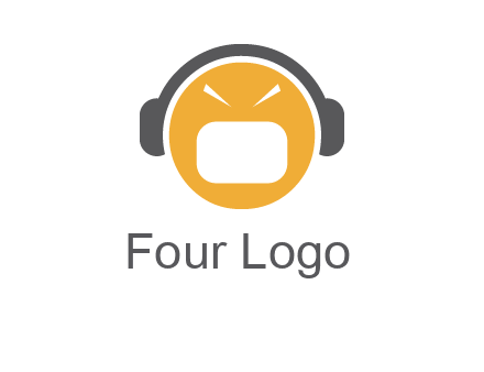 abstract face wearing headphone symbol