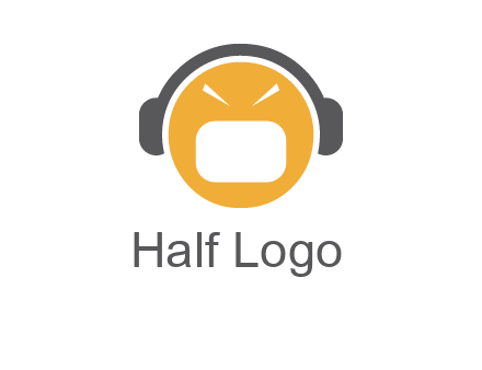 abstract face wearing headphone symbol