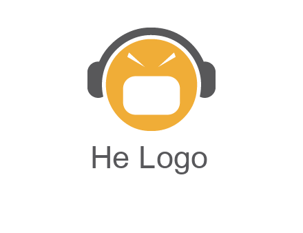 abstract face wearing headphone symbol