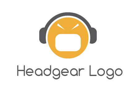 abstract face wearing headphone symbol