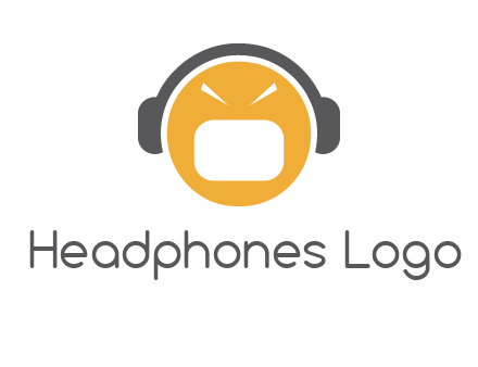 abstract face wearing headphone symbol