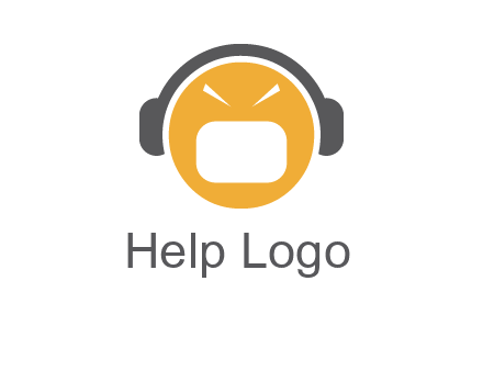 abstract face wearing headphone symbol