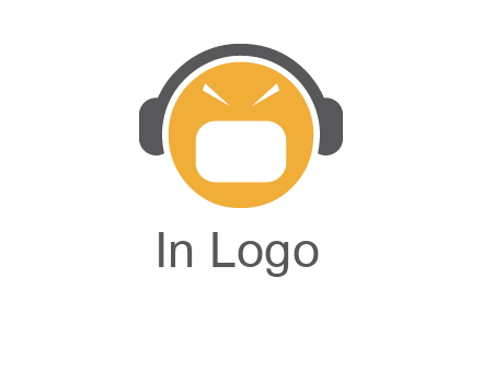 abstract face wearing headphone symbol