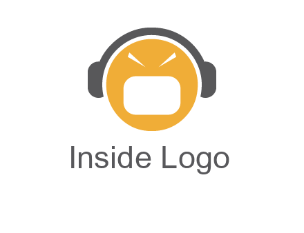 abstract face wearing headphone symbol