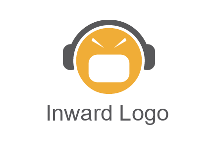 abstract face wearing headphone symbol