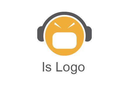 abstract face wearing headphone symbol