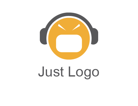 abstract face wearing headphone symbol