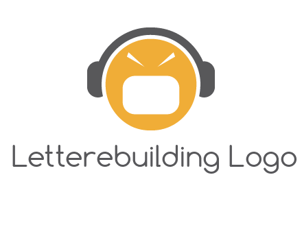 abstract face wearing headphone symbol