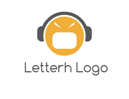 abstract face wearing headphone symbol