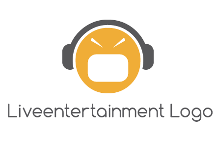 abstract face wearing headphone symbol